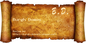 Burgh Domos névjegykártya